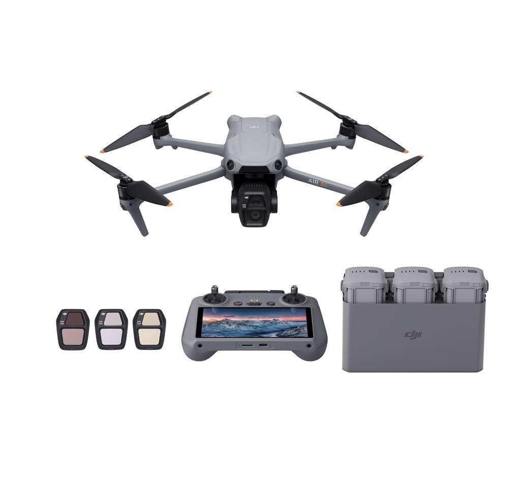 Drone-Dji-Air-3S-Fly-More-Combo-RC-2-Gris-et-noir DJI Air 3S Fly More Combo RC 2 Drone - Gris y negro - Imagen 1